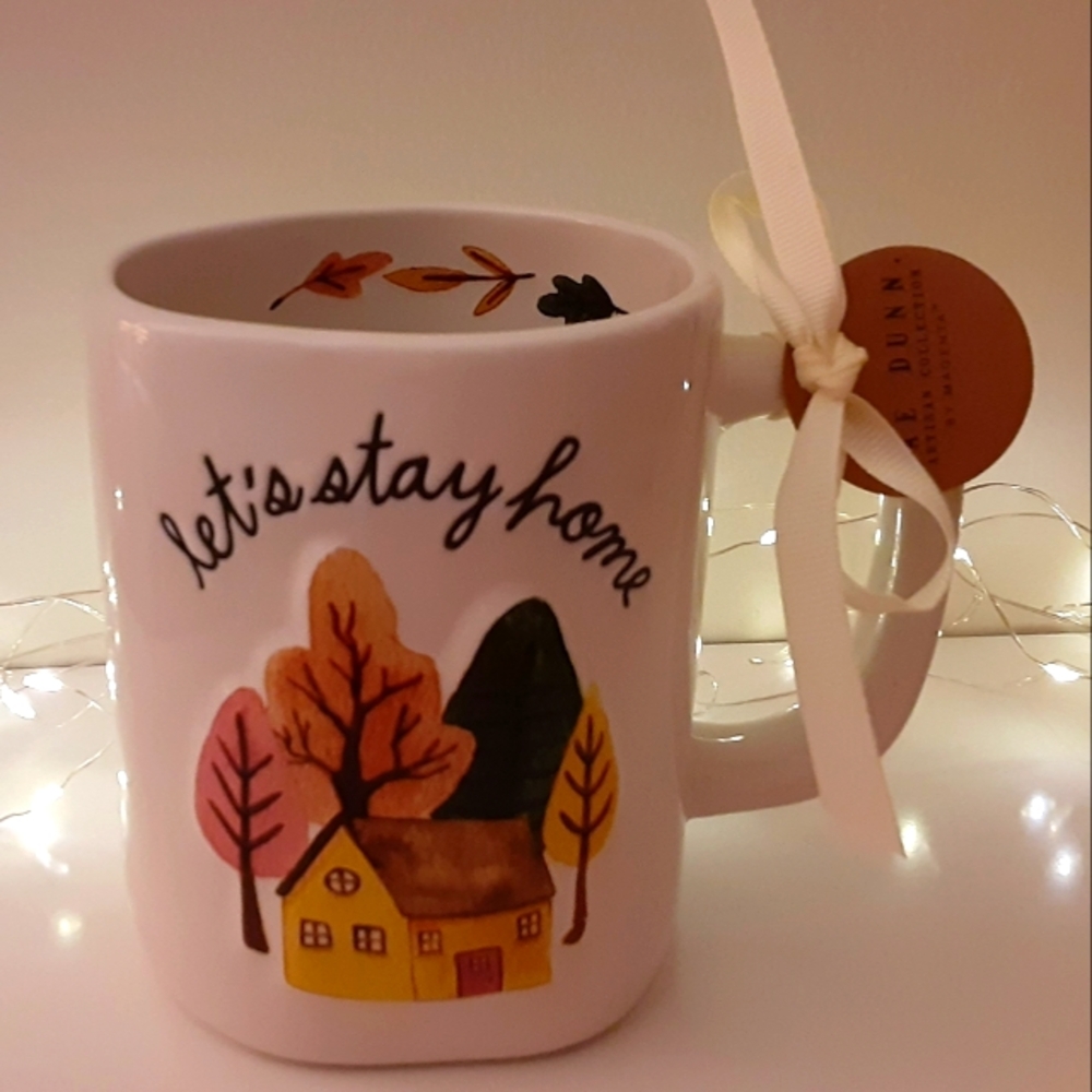 🆕️ Rae Dunn Let's Stay Home Mug with Autumn Design